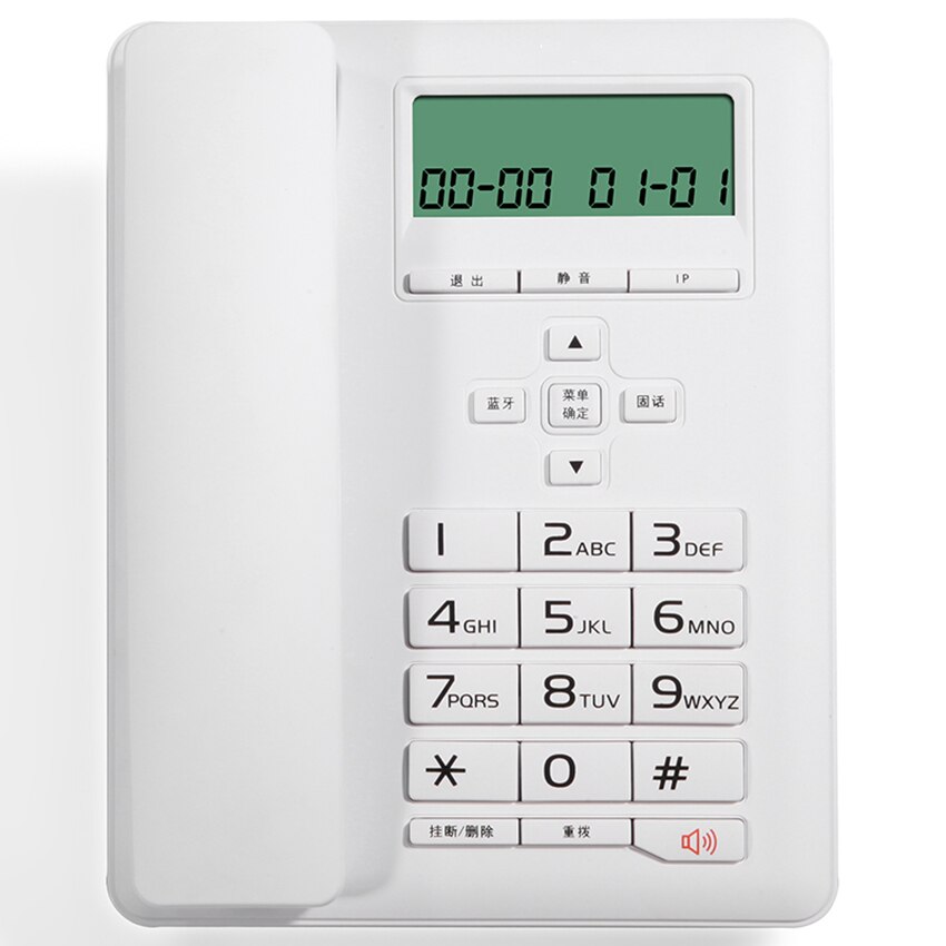 Bluetooth-compatible Corded Phone Desktop Telephone Landline with Voice Caller ID, Auto IP, Alarm Clock, Big Buttons for Home