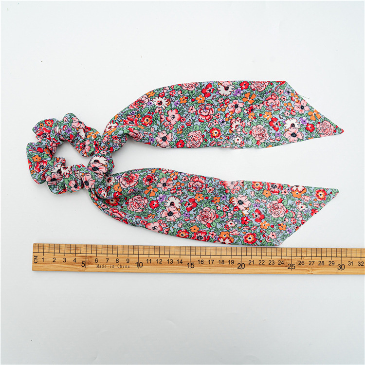 estampado de leopardo lazo largo de satén cinta cola de caballo bufanda lazo para el cabello Scrunchies mujeres niñas bandas elásticas para el cabello accesorios para el cabello