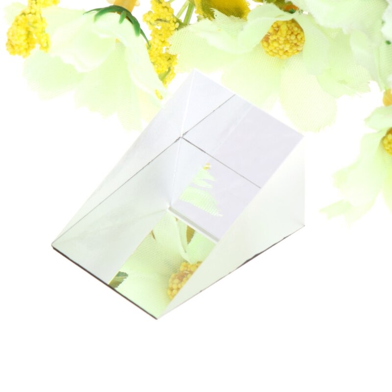 2 sztuk 60 ° K9 szkło optyczne kątowe trójkątne soczewki wewnętrzne pryzmatyczne