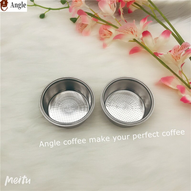 51mm 2/4 cups Coffee Tea Filter Basket 304 Stainless Steel safe material Coffee Machine Non Pressurized Filter Basket: 2 cups x2