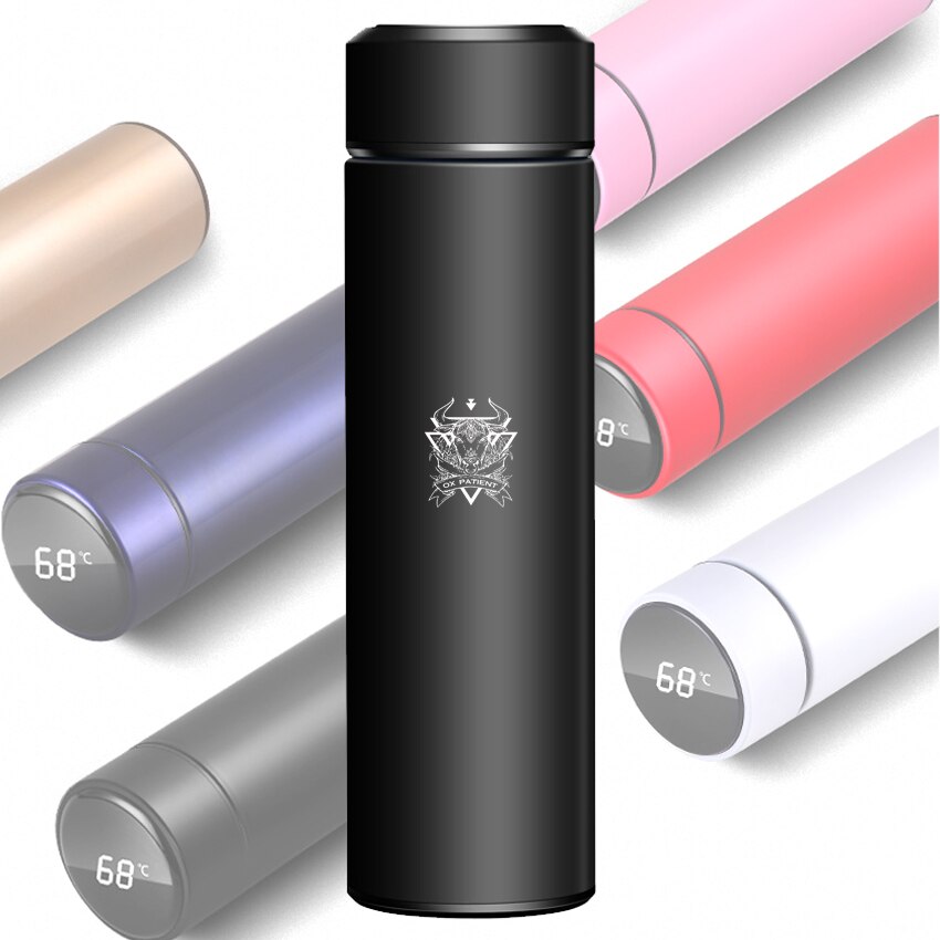 Cocker Bottiglia Termica 550 Ml In Acciaio Inox – Thermos A Doppia Parete Senza BPA Per Trekking, Fitness E Ufficio – Nero