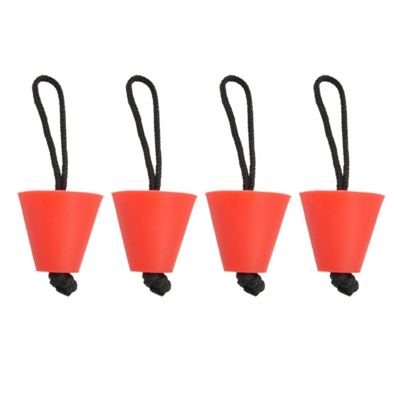 4 stuks universele kajak scupper plug stopper stop afvoergaten accessoire voor kajak opblaasbare boot kano roeiboot: Rood