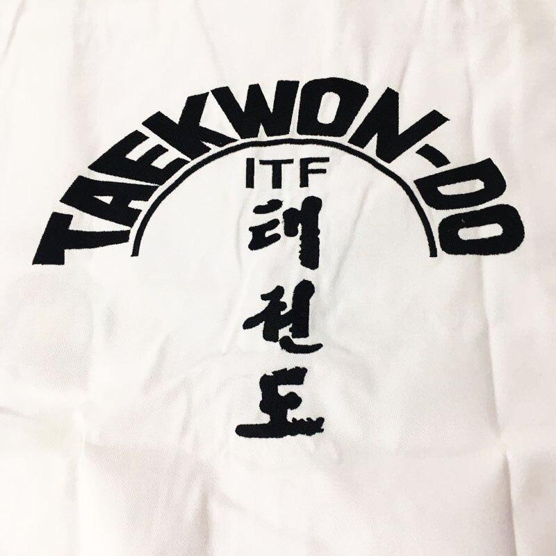 Uniforme estándar de Taekwondo Dobok, uniforme ITF para maestro asistente, exquisito bordado, traje de Taekwondo,