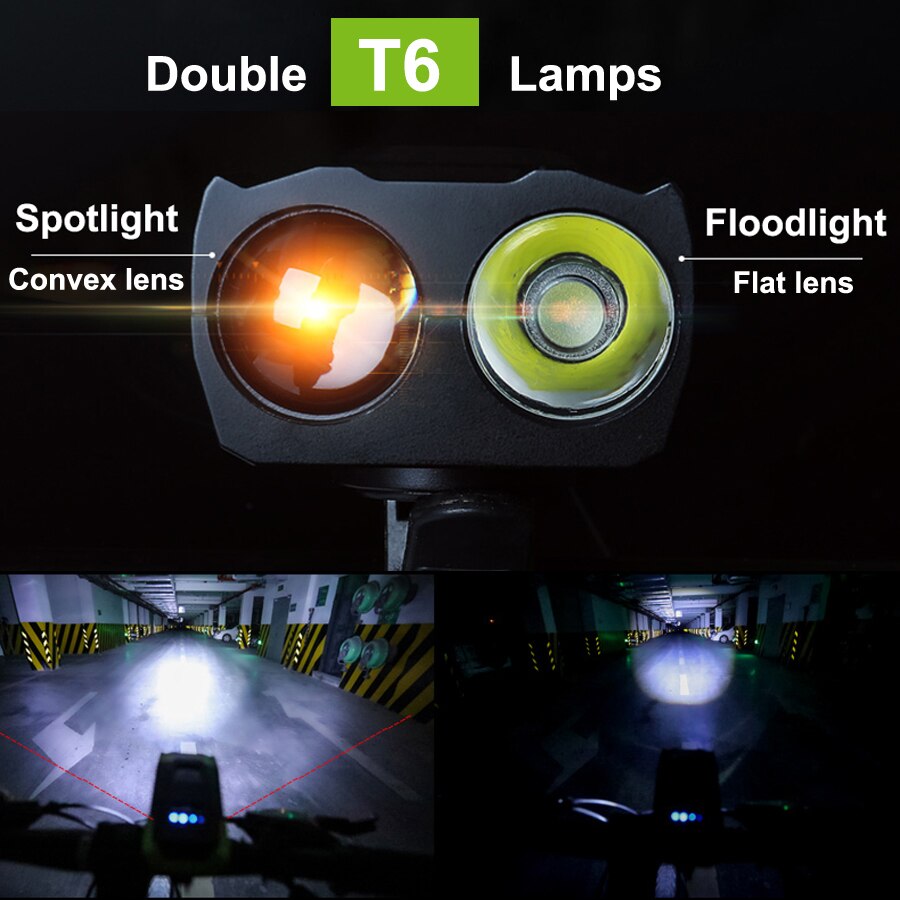 NEWBOLER Smart Induction Bicycle Lights 2 Holder Mount Chargeable Waterproof Bike Front Light LED Lamp Cycling Light With Horn