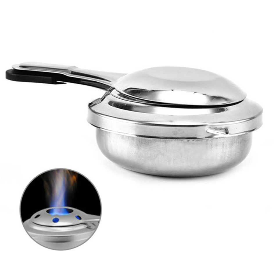 Portable Mini Picnic Stove Camping Outdoor Incinerator Spirit Burner Alcohol Convenient Hiking Alcohol Lamp Stainless Steel Case