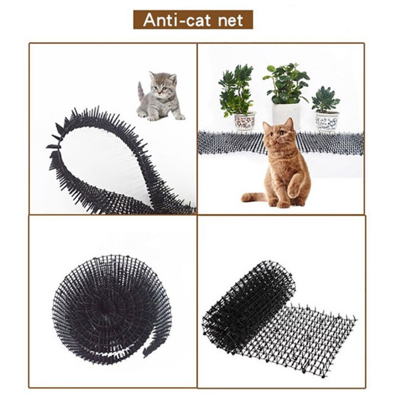 2m plástico jardín gato clavo valla protectora gato perro Drive almohadilla de púas espinas para proteger la planta Animal protectora asustar Mat
