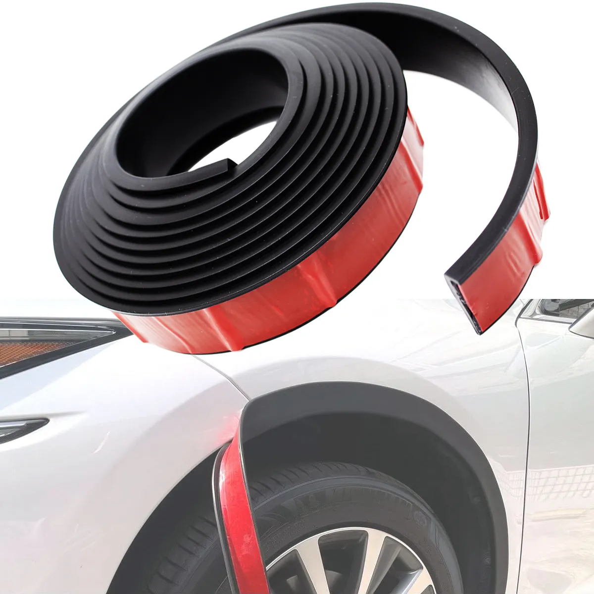 Garniture d'arc de roue de voiture de 9,8 pieds, arcs évasés, extenseur d'aile, bande Anti-Collision pour pick-up SUV, garniture de bord évasé