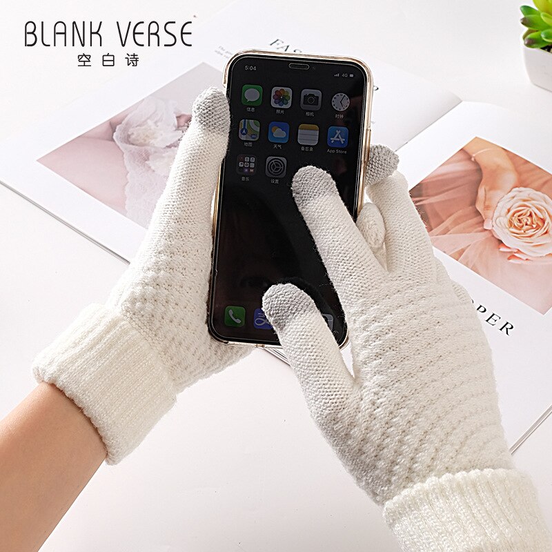 Winter neue wolle touchscreen handschuhe, Schüler verdickt erwachsene handschuhe, draussen jacquard gestrickte handschuhe, damen Finger handschuhe