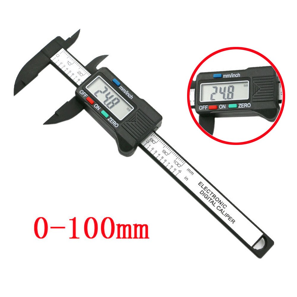 100mm/4inch Lcd Digital Gauge Micrometer Electronic Carbon Fiber Vernier Caliper Tools Height Measuring Instruments Micrometer