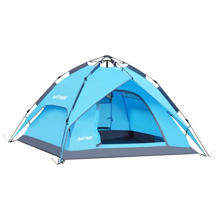 Automatische Tent 3-4 Persoon Camping Tent Instant Setup Portable Backpacken Zon Onderdak Travelling Wandelen: Blue