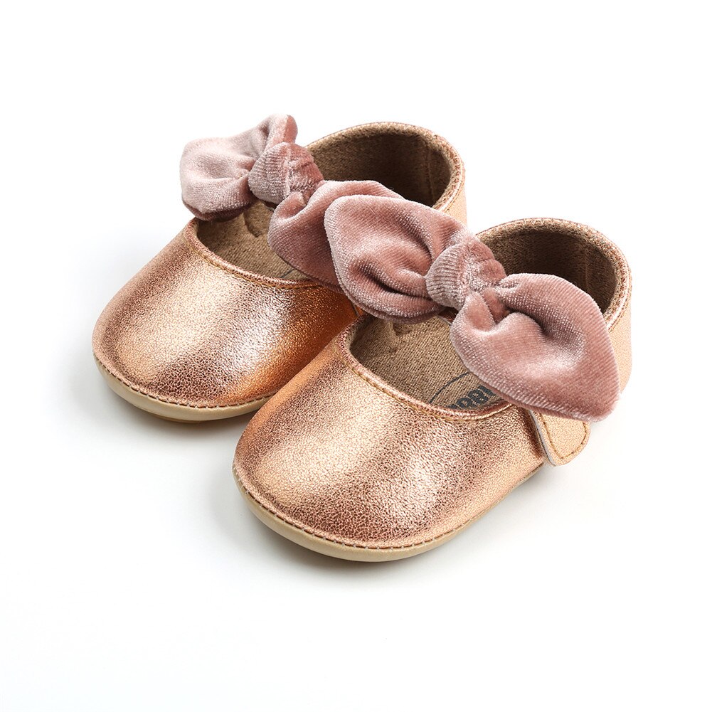 Pudcoco baby pige sko hvid blonder barnedåb pre-walker sko 0-18 måneder størrelse 1.2.3.4.5: Guld / 1