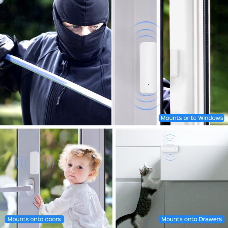 For Smartthings Echo Zigbee Hub Smart Life App Smart Window Door Sensor ZigBee Wireless Connection Multifunction