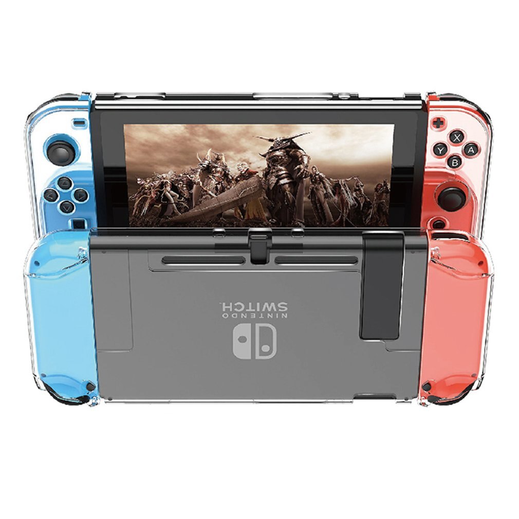 Cubierta de protección de PC dura para Nintendo Switch NS NX, carcasa de cristal transparente, accesorios de consola con fundas de soporte