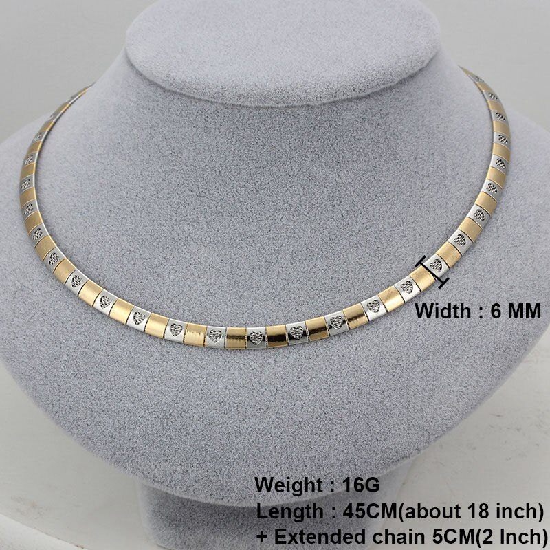 Goud Kleur Rvs Hart Choker Kettingen Voor Vrouwen Chunky Snake Chain Statement Sieraden