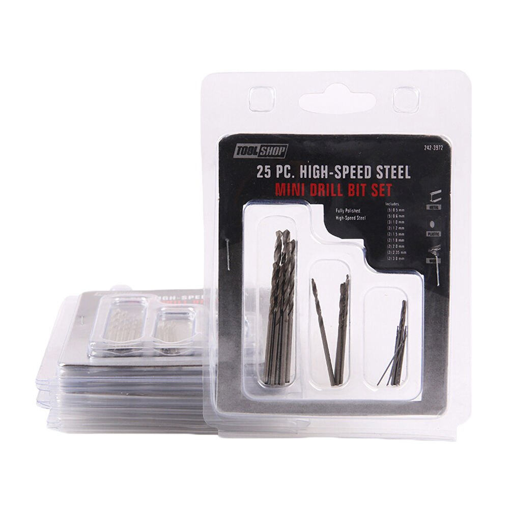 25pcs/set Micro Drill Bits Set 0.5mm~3mm (0.019"~0.118") For PCB Crafts& Jewelry High speed steel small drill