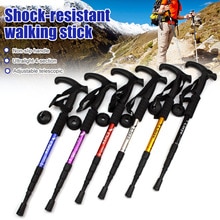 Anti Shock Trekking Pole Ultralight Wandelstokken Verstelbare Wandelen Canes Telescopische Kruk 4 Sectie Verstelbare Camping Gereedschap