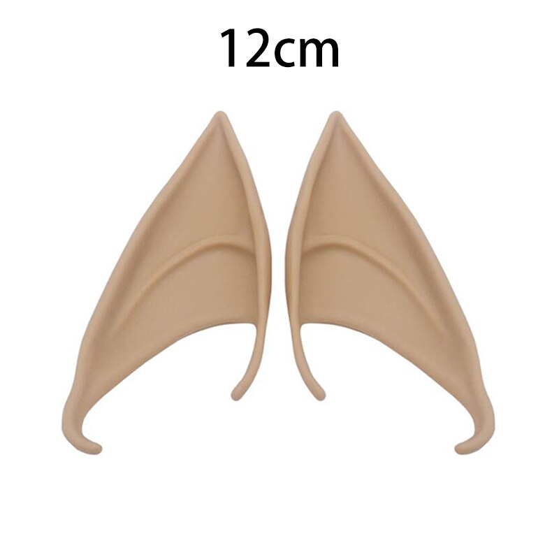 Orejas de elfo misteriosas para Cosplay, accesorios para Halloween, de Navidad, punteras en Punta orejas postizas de látex suaves, 1 par: 12CM