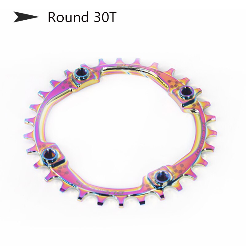 MTB bicycle Chainring Color plating chainwheel 30/32/34/36/38T Narrow Wide chainwheel 8/9/10/11 speed chain Ring Crankset: Round-30T