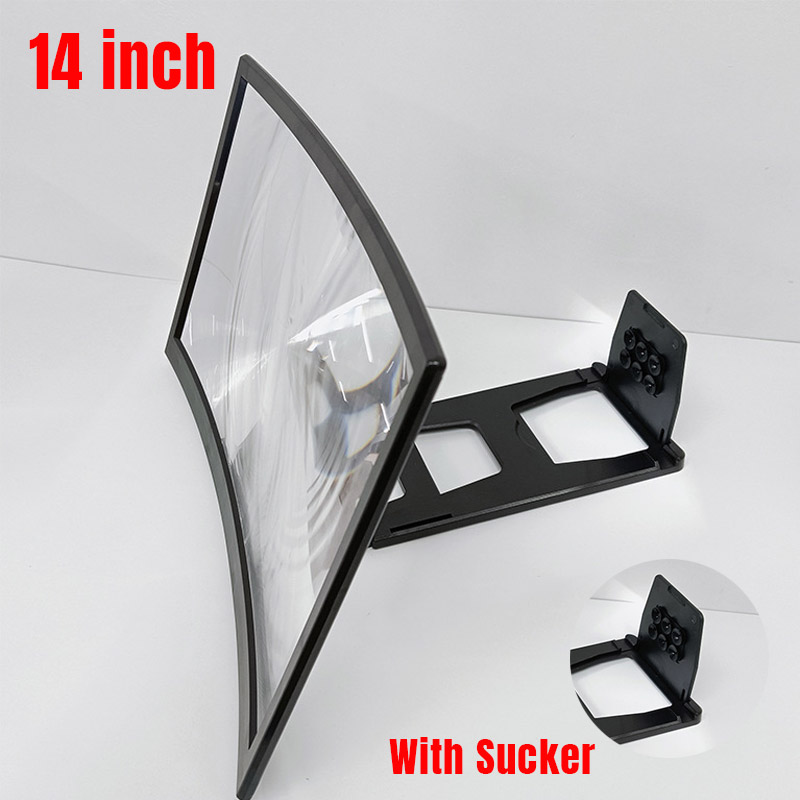 Amplificateur d'écran de téléphone portable pliable 3D haute définition, amplificateur de film TV paysager, écran d'affichage de 14 pouces, support de téléphone: Grey
