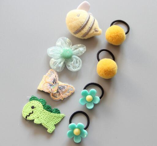 Capelli del bambino Della Forcella Della clip Accessori Dei Capelli Del bambino della ragazza Della clip dei bambini della clip di Capelli di Pollice in Gomma fascia Dei Capelli Della fascia impostato: 9