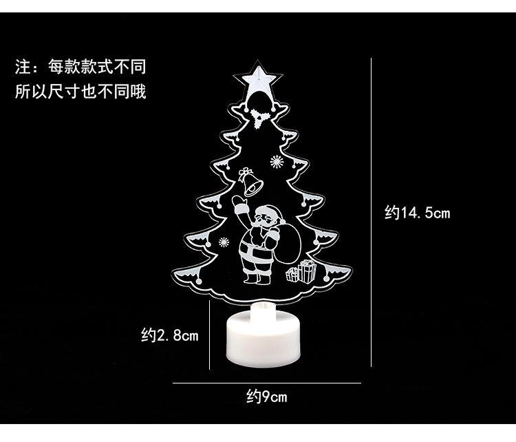 Natale ah CONDOTTO LA Luce di Natale Babbo Natale Pupazzo di Neve Luce di Notte del veloce Colorato Acrilico Luce 3d stereo Luce di Notte Complementi Arredo Casa Lampada Regalo di Natale: 01
