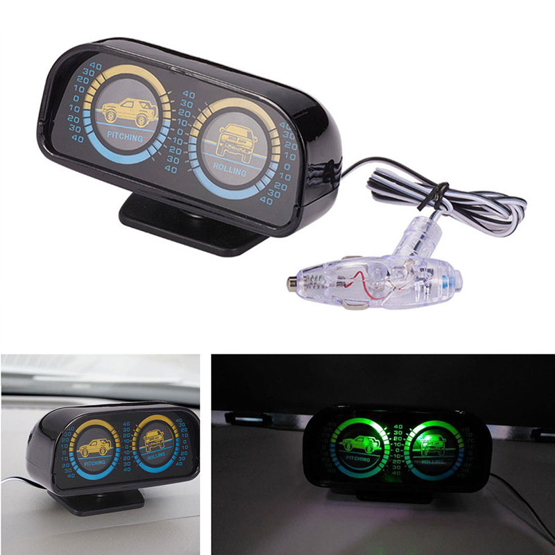 Car Inclinometer Vehicle Inclinometer Auto Inclinometer Compass Gradient Balance Backlight 12V Universal