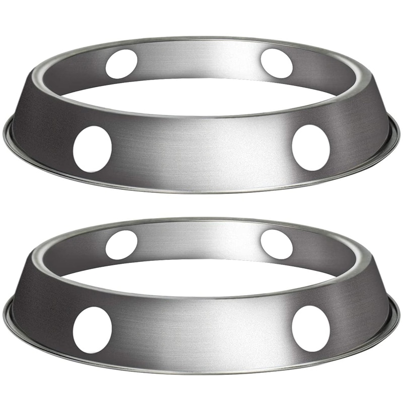 2PCS Stainless Steel Wok Ring/Metallic Round Bottom Wok Rack Universal Size for Gas Stove Fry Pans