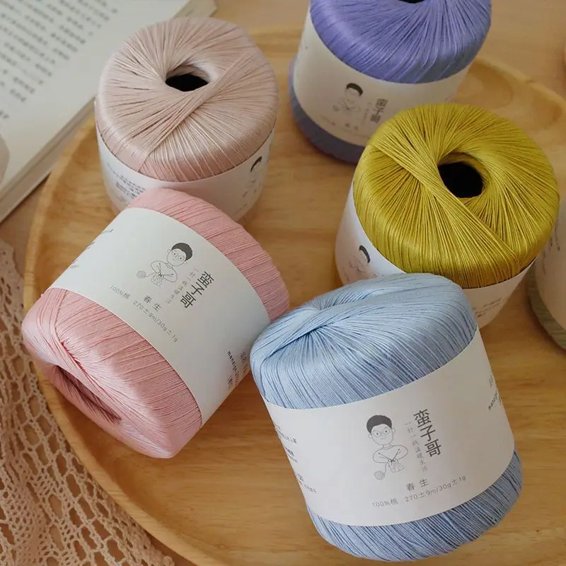 Pure Cotton Fine Thread Size 8 Lace Thread Crochet Needle Fine Yarn Spring Summer Hand Woven Rod Needle Thread Crochet Yarn