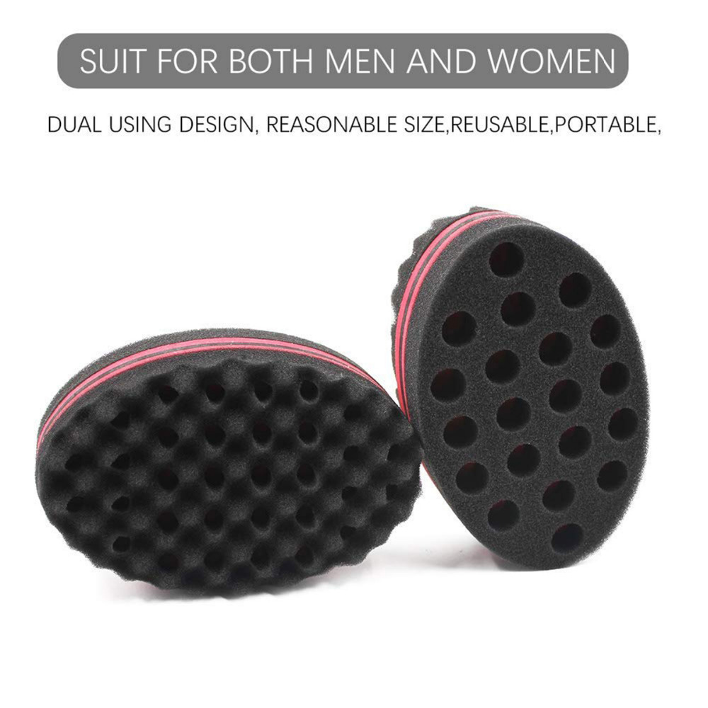 Doppelseitige Schwamm Haar Pinsel Oval Haar Styling Werkzeug Für afro spule welle furcht flechten Magie Drehungen stil sowohl Seiten schwamm Haar