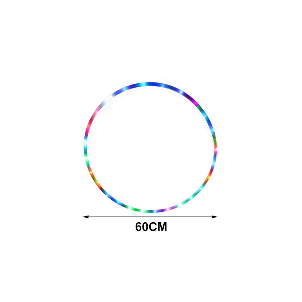 Led colorful fitness circle performing arts belly fat loss light fitness crossfit foldable sports hoop gym fitness equipment: Sky blue