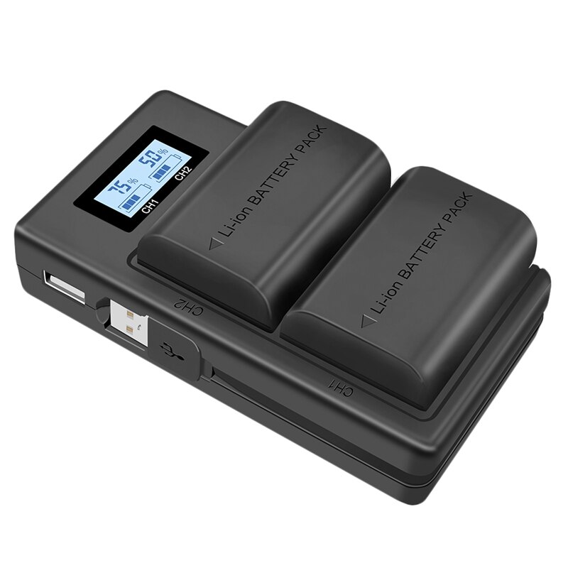 Lp-E6 Battery Charger Lcd Dual Charger For Canon Eos 5Ds R 5D Mark Ii 5D Mark Iii 6D 7D 80D Eos 5Ds R Camera