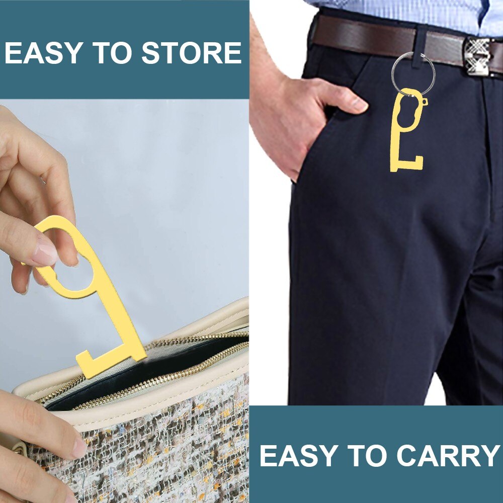 Contactless Door Opener Hygienic Door Handle Antibacterial EDC Key Door Opener Hands Free Touchless Foot Door Opener