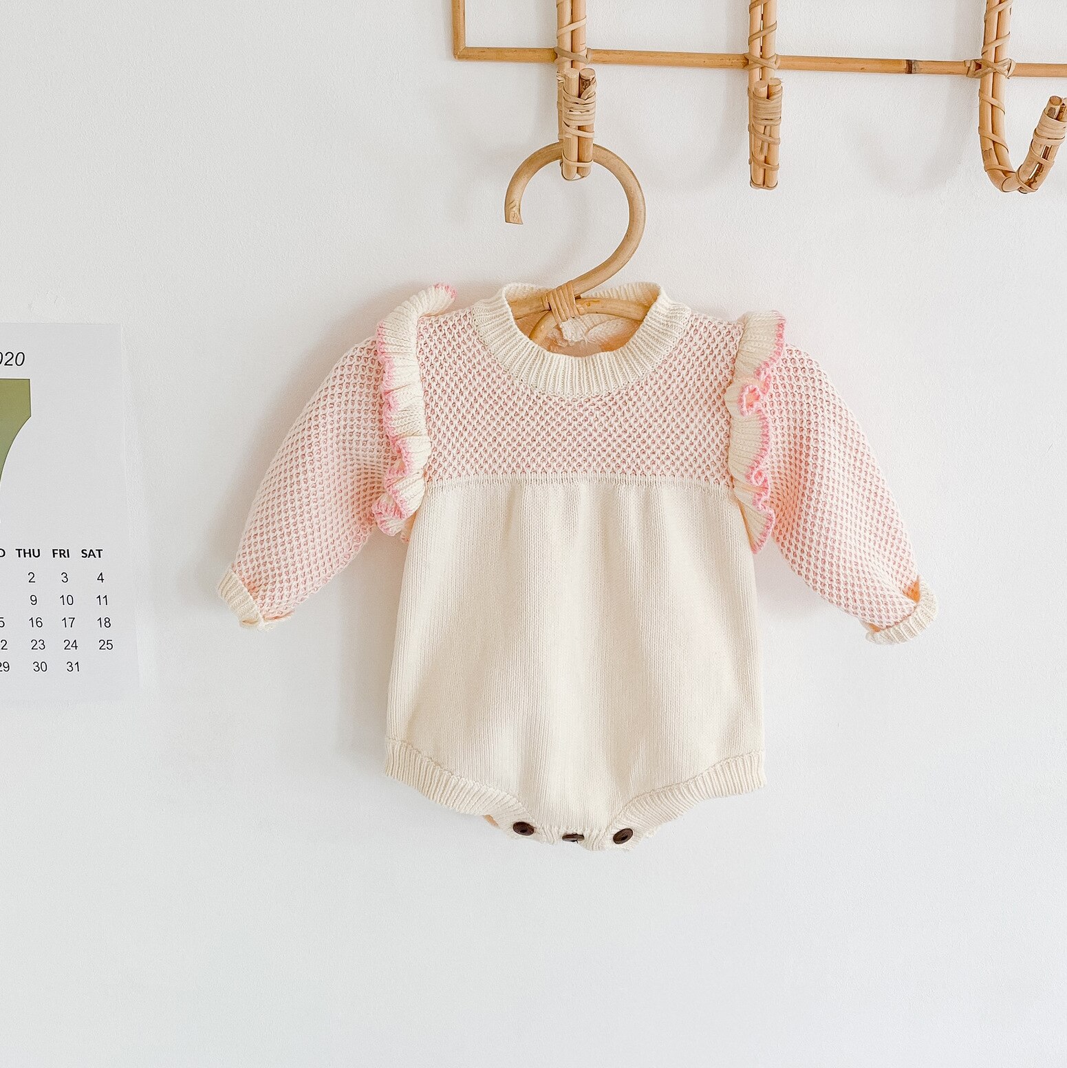 Baby Girl Auutmn Winter Long-sleeved Sweater Romper Jumpsuits Fresh Contrast Color Stitching Knitted Triangle Wrapped Sweet