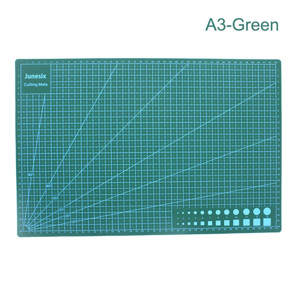 A3 A4 PVC Self Healing Cutting Mat Craft Quilting Grid Lines Printed Board: A3 Green