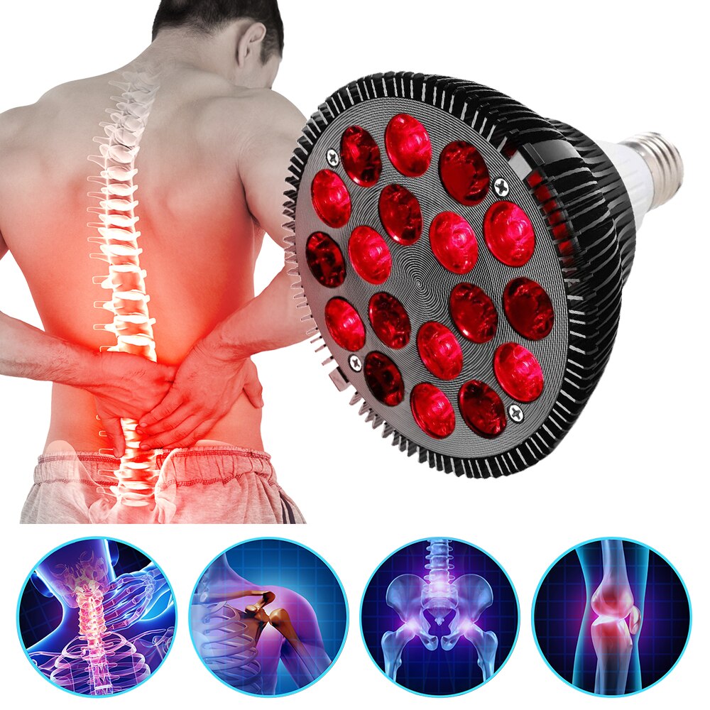 Red Light Therapy Lamp LED Infrared Light Therapy Device 660nm 850nm For Pain Relief Red 54W Bulb Home Beauty Device