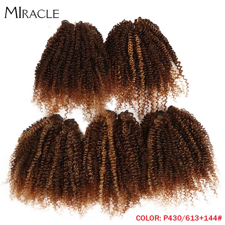Miracle Afro Kinky Curly Hair Weave Bundles With C... – Grandado