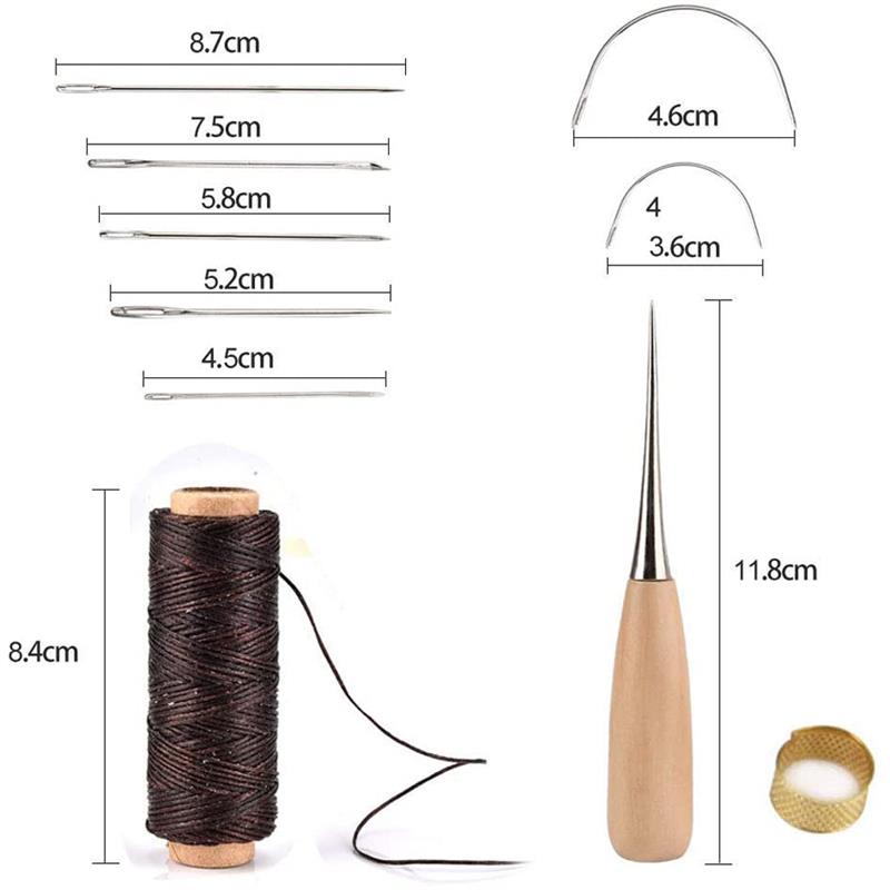 Leer Naaien Priem Kit Gereedschap Naaien Naalden Discussies Voor Diy Leather Craft Speedy Stitcher Stiksels Schoenmaker Canvas Reparatie Tool