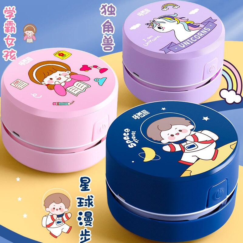 Table Top Vacuum Cleaner Eraser Pencil Ash Cleaner Kids Electric Mini Charge Cute Korean Stationery