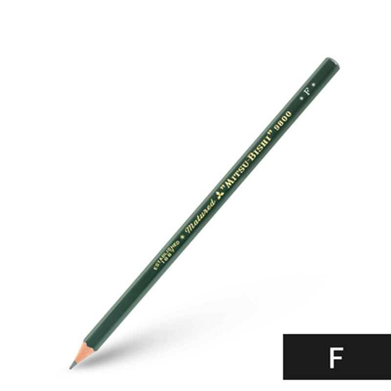 2 pièces UNI MITSUBISHI crayon 9800 Test carte dessin crayons Art croquis crayon: F 2pcs