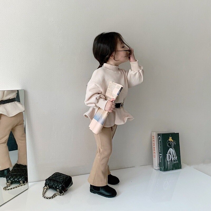 Herfst Winter Meisjes Mode Flare Broek Kinderen Warme Fleece Broek