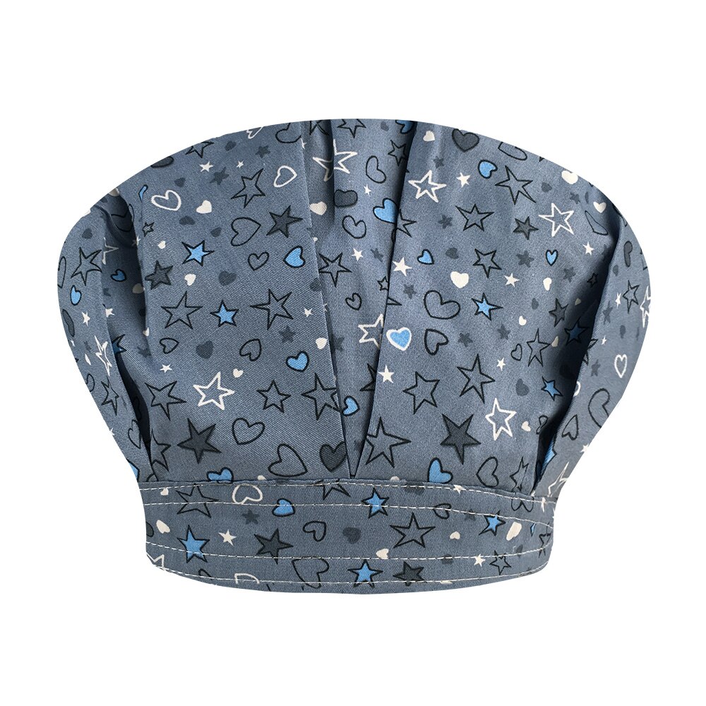 Cartoon Printed Women Scrub Caps Pattern Restaurant Kitchen Working Hats 100% Cotton Beautician Cooking Chef Puffy Cap: 32063