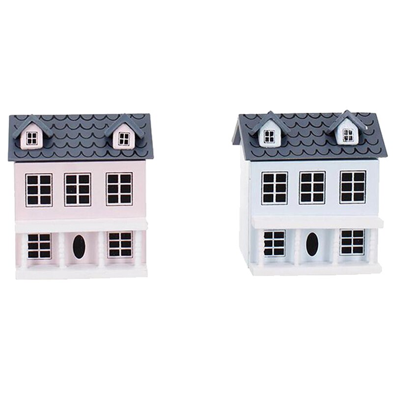 1:12 Dollhouse Miniature Wooden Little House Model Lovely Villa Doll House Decor