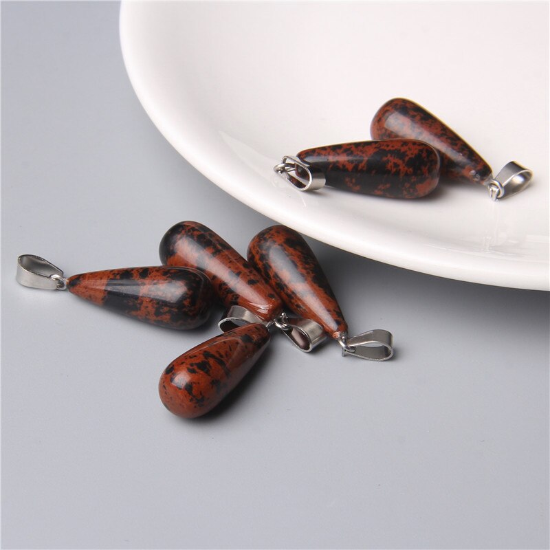 Grande pierre naturelle en forme de goutte d'eau, 5 pièces, pendentif Agates bleu en grès œil de tigre, Style Unique, collier à breloques, bricolage