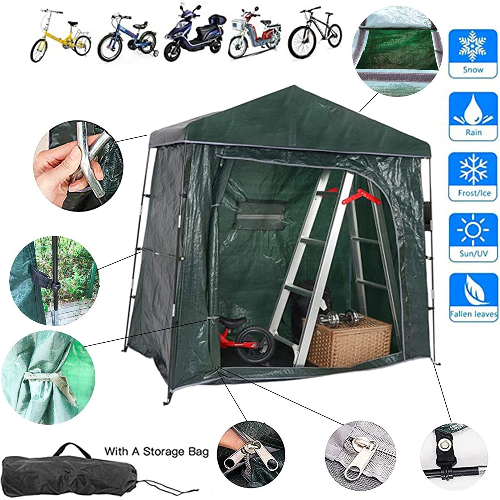 200*100*190Cm Fiets Berging Tent Zware Ruimtebesparend Waterdichte Weerbestendige Outdoor Opslag Mountainbike werpen Tent