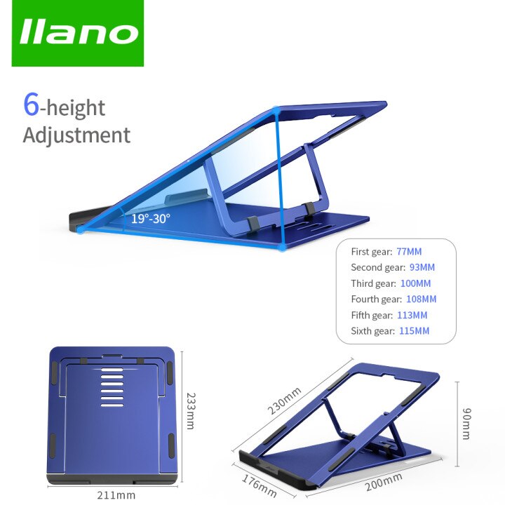 LLANO Adjustable Laptop Stand Foldable Non-Slip Desktop Notebook Laptop Holder 10-15.6 Inch For Macbook/Pro Air/iPad/Pro/DELL/HP: H11 Laptop stand
