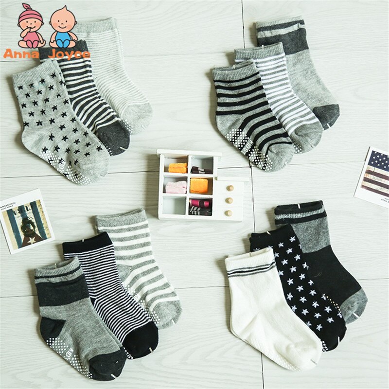 12 paare/los freundlicher Baumwolle Baby Boden Socken Junge Gril Art Kurze Socken Nicht-Unterhose 1-5 Jahre: TWS0010 / L 3 zu 5 Jahre