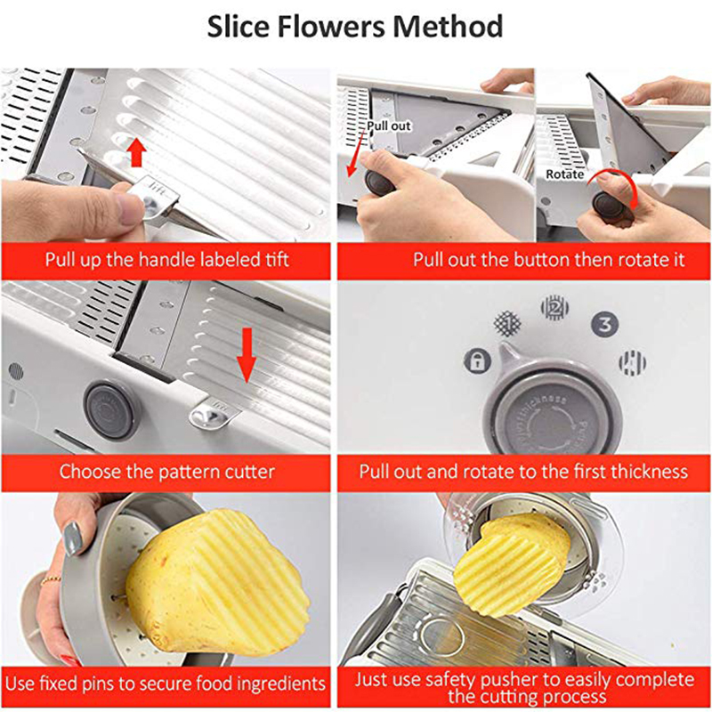 Cocina multifunción rebanador Manual de verduras mandolina inoxidable Acero Julián rallador fruta ensalada picada hogar cocina Accesorios