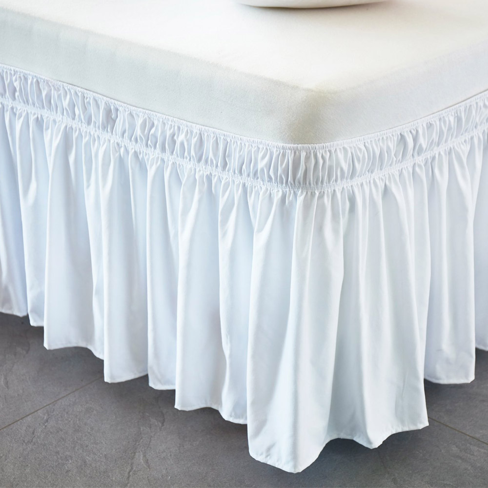 Hotel Bett Rock Wrap Um Elastische Bett Shirts Ohne Bett Oberfläche Twin /Full/Königin/König Größe 38cm Höhe für Wohnkultur Weiß: White / 180 x 200 x 38cm