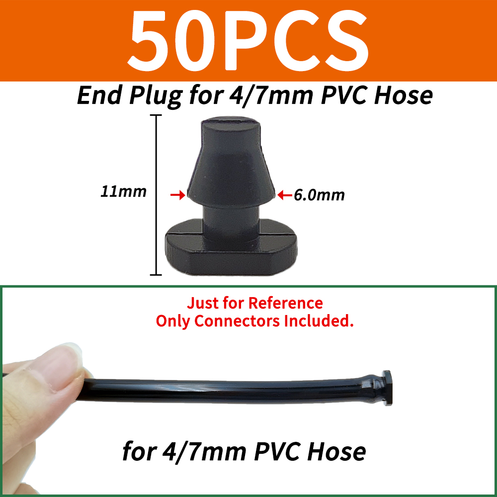 50pcs Barbed Connectors Irrigation Fittings Drip Irrigation Barbed Connectors 4/7mm Tubing Fittings for Flower Pot Garden Lawn