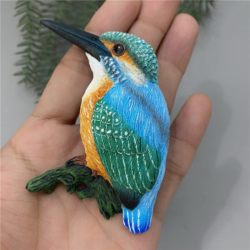 Creatieve Magneet Magneet Dier Vogel Kingfisher Koelkastmagneet Hars Decoratieve Magneet Magnetische Snap Bericht Sticker